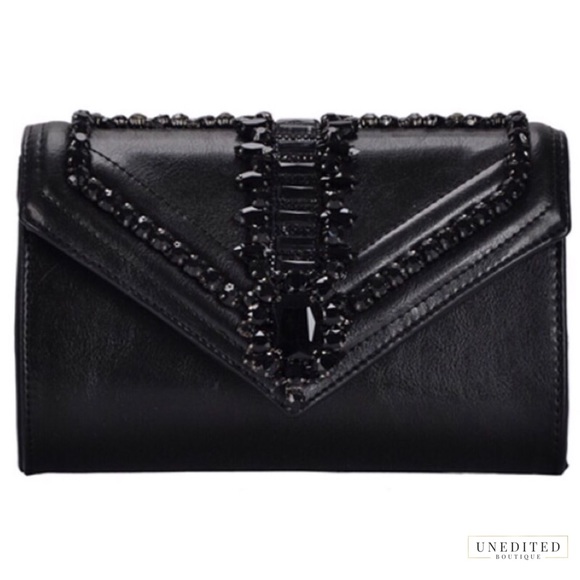 Madison West Handbags - NWT - Cynthia Crystal Embellished Clutch